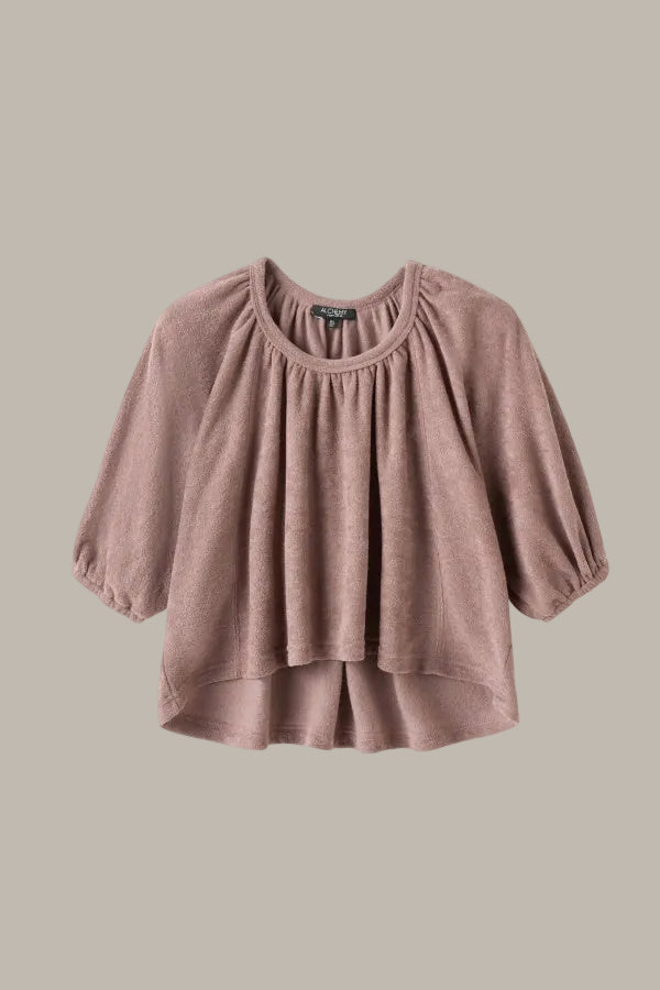 KEIRA-CLOUD Terry-cotton 3/4 sleeve top