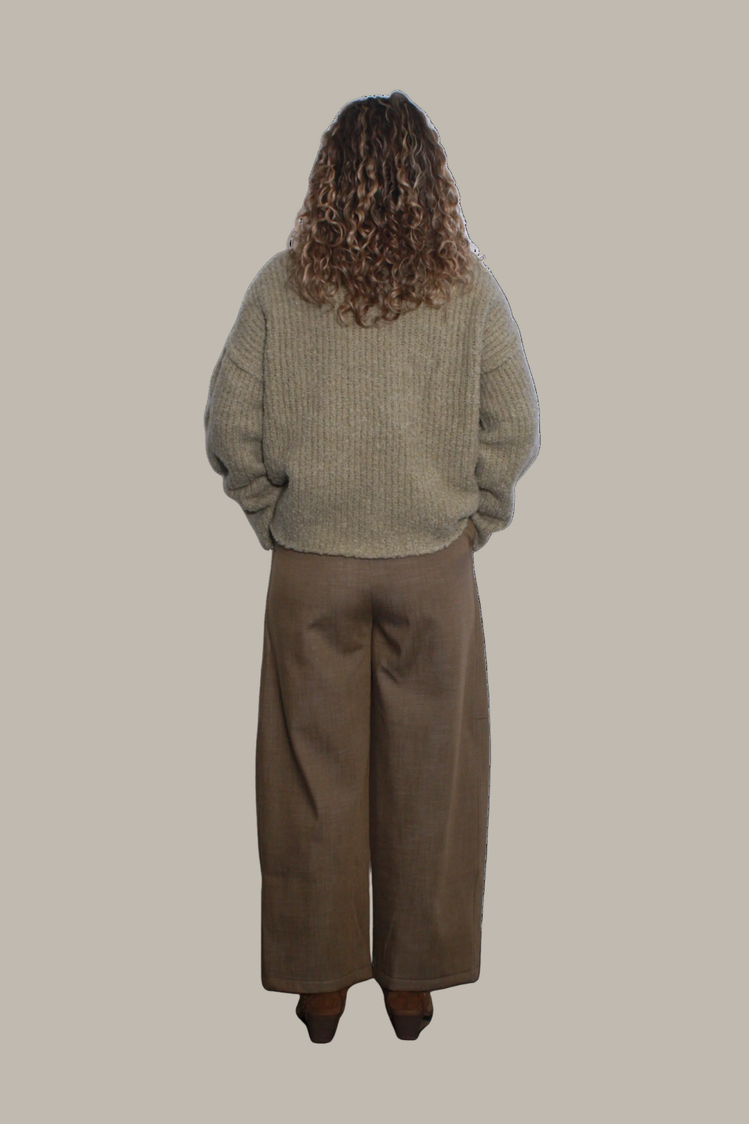 ABIGAIL-Cotton mix barrel leg trousers