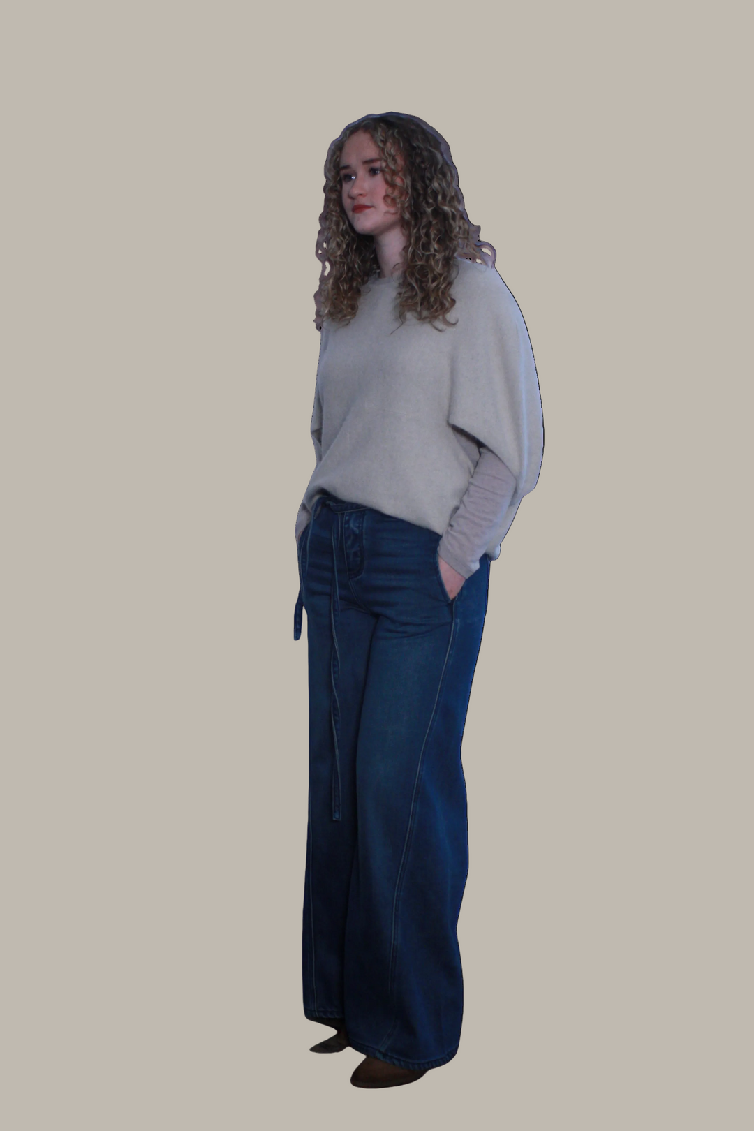 DIVINA-Cotton wide leg jeans