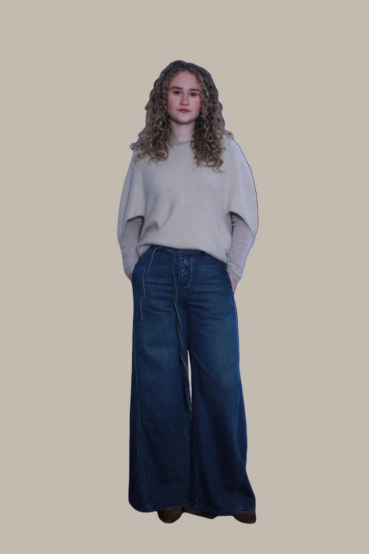 DIVINA-Cotton wide leg jeans