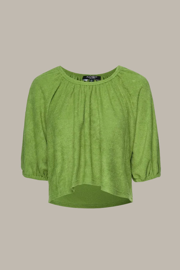KEIRA-CLOUD Terry-cotton 3/4 sleeve top