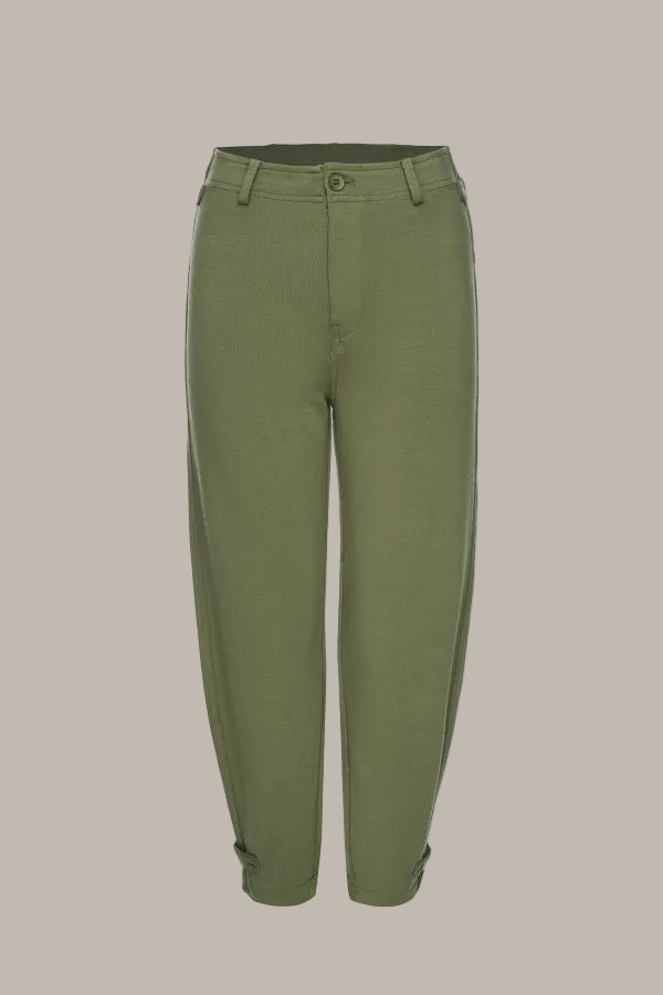 TABITHA-Tencel jersey straight leg trousers