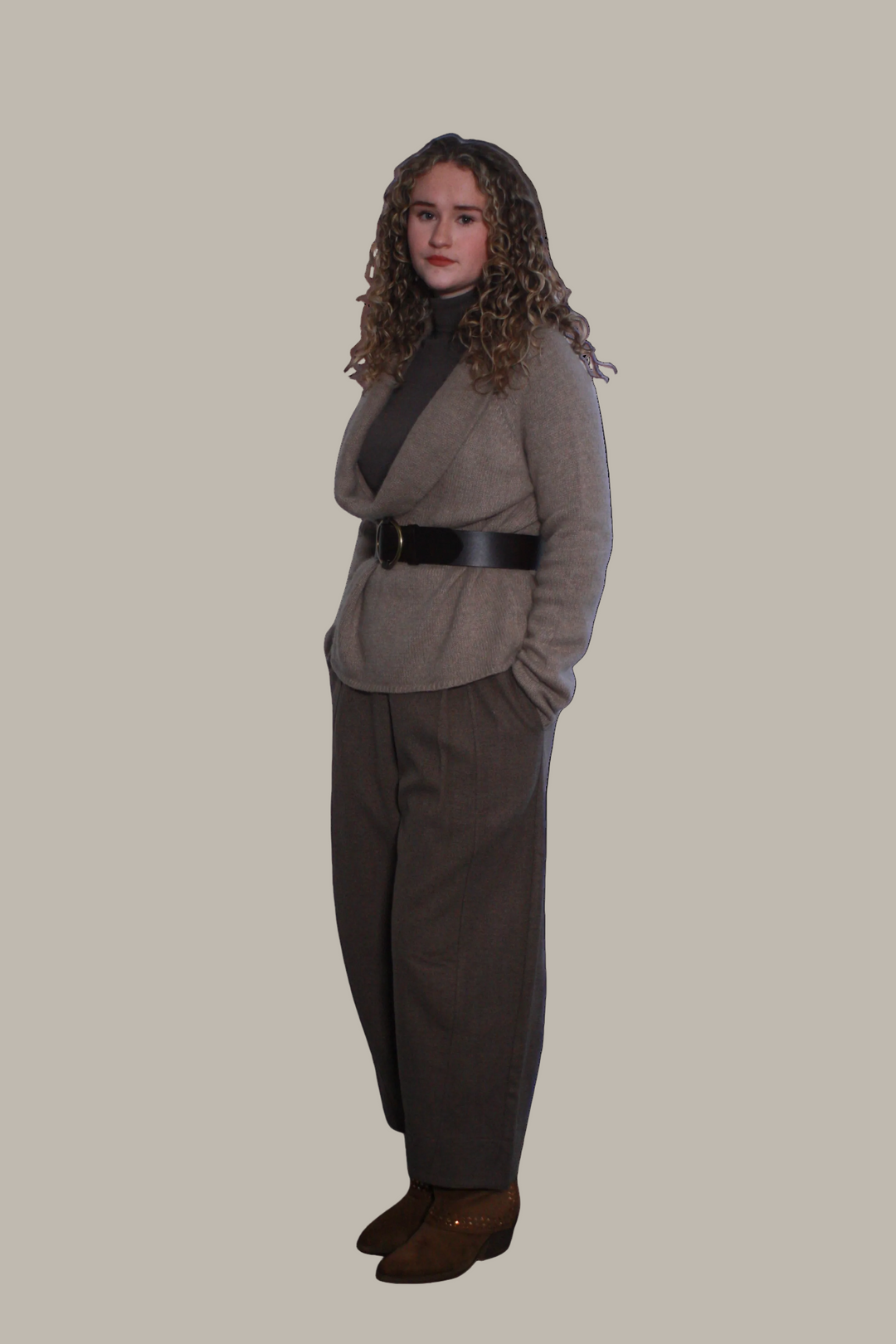 MEAVE-Wool/Cotton blend knit cowl jumper