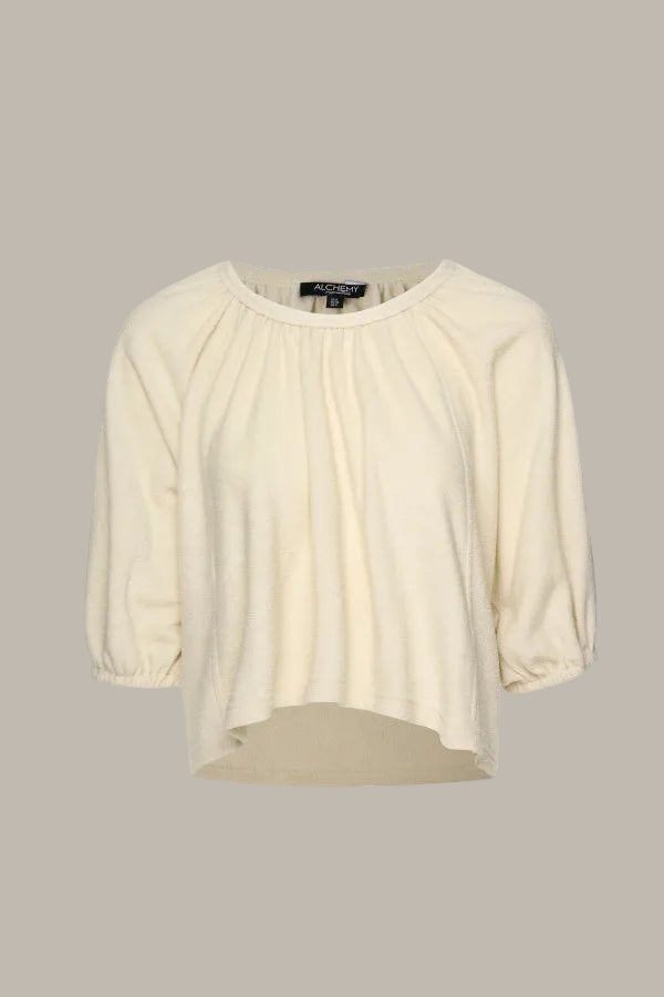 KEIRA-CLOUD Terry-cotton 3/4 sleeve top