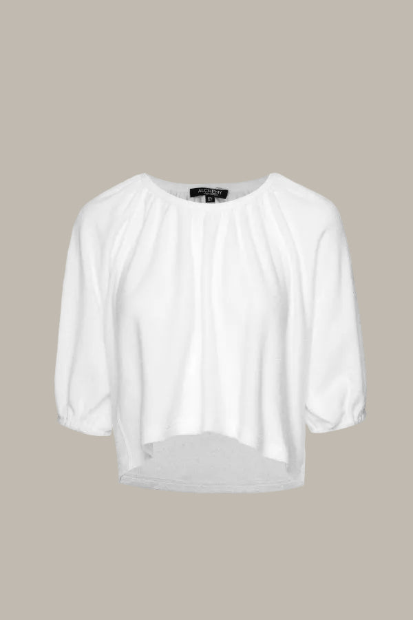 KEIRA-CLOUD Terry-cotton 3/4 sleeve top