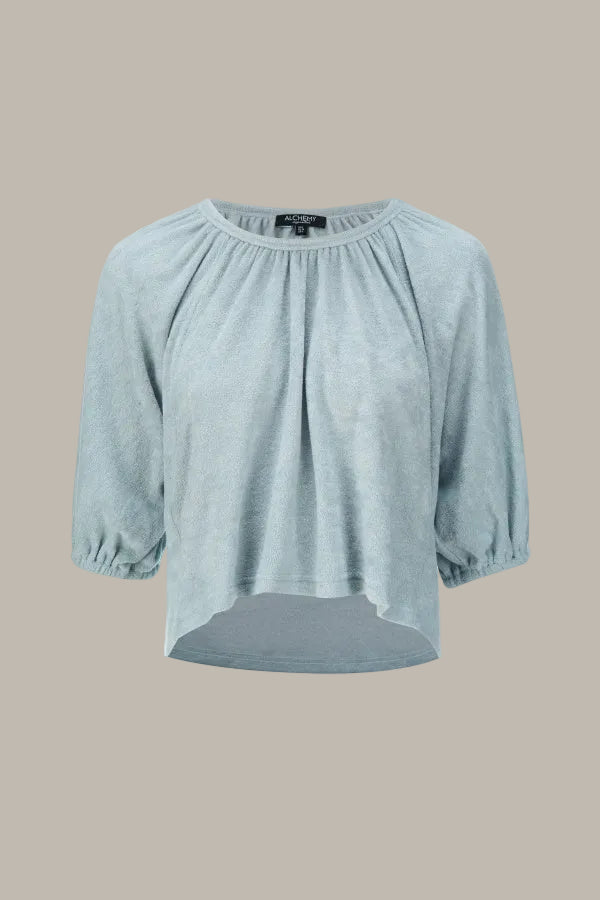 KEIRA-CLOUD Terry-cotton 3/4 sleeve top