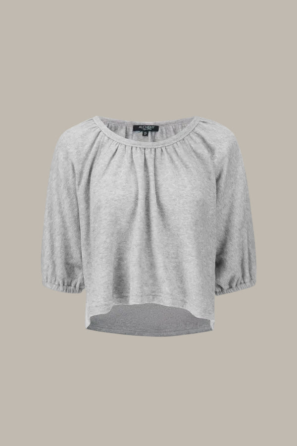 KEIRA-CLOUD Terry-cotton 3/4 sleeve top