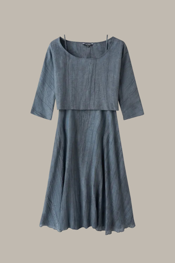 GERALDINE-Crepe Ramie/Tencel two-piece dress Alchemy Signature GERALDINE-Crepe Ramie/Tencel two-piece dress Alchemy Signature