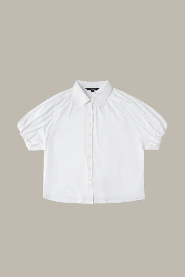 JULIETTE-Tencel Jersey collared short sleeve shirt