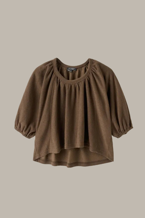 KEIRA-CLOUD Terry-cotton 3/4 sleeve top