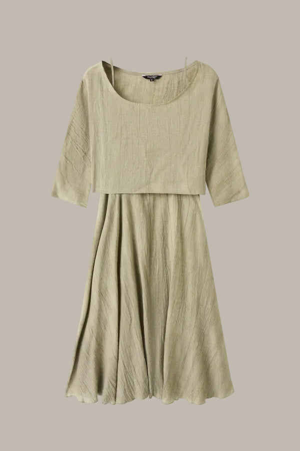 GERALDINE-Crepe Ramie/Tencel two-piece dress