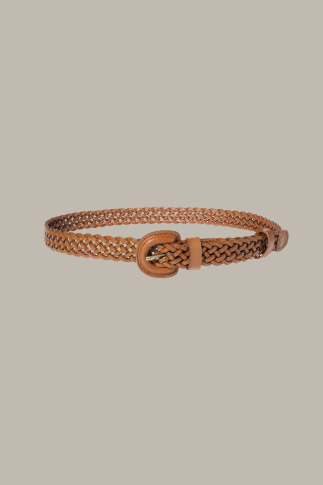 BIANCA-Leather skinny woven belt