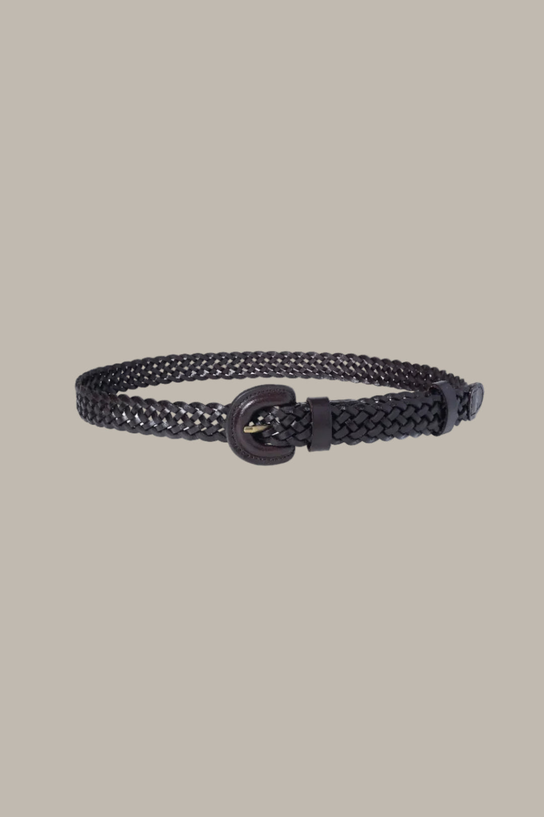 BIANCA-Leather skinny woven belt