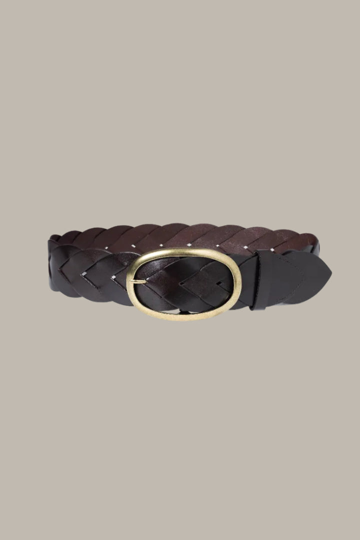 CAROLINA-Leather wide woven belt