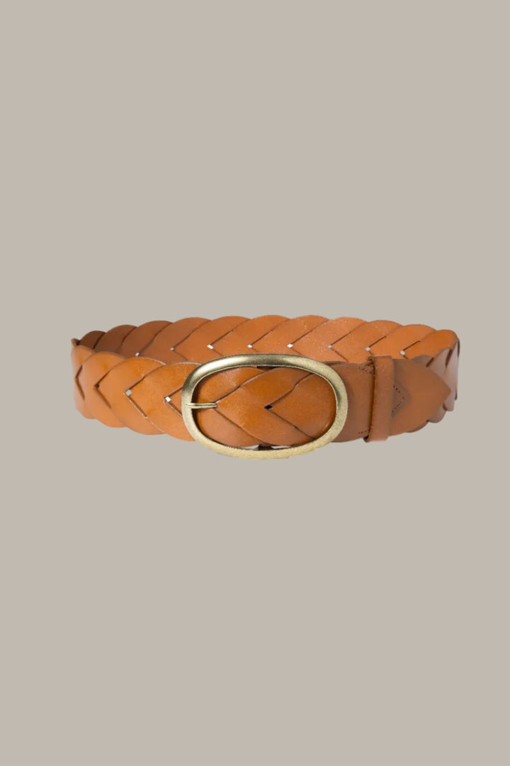 CAROLINA-Leather wide woven belt