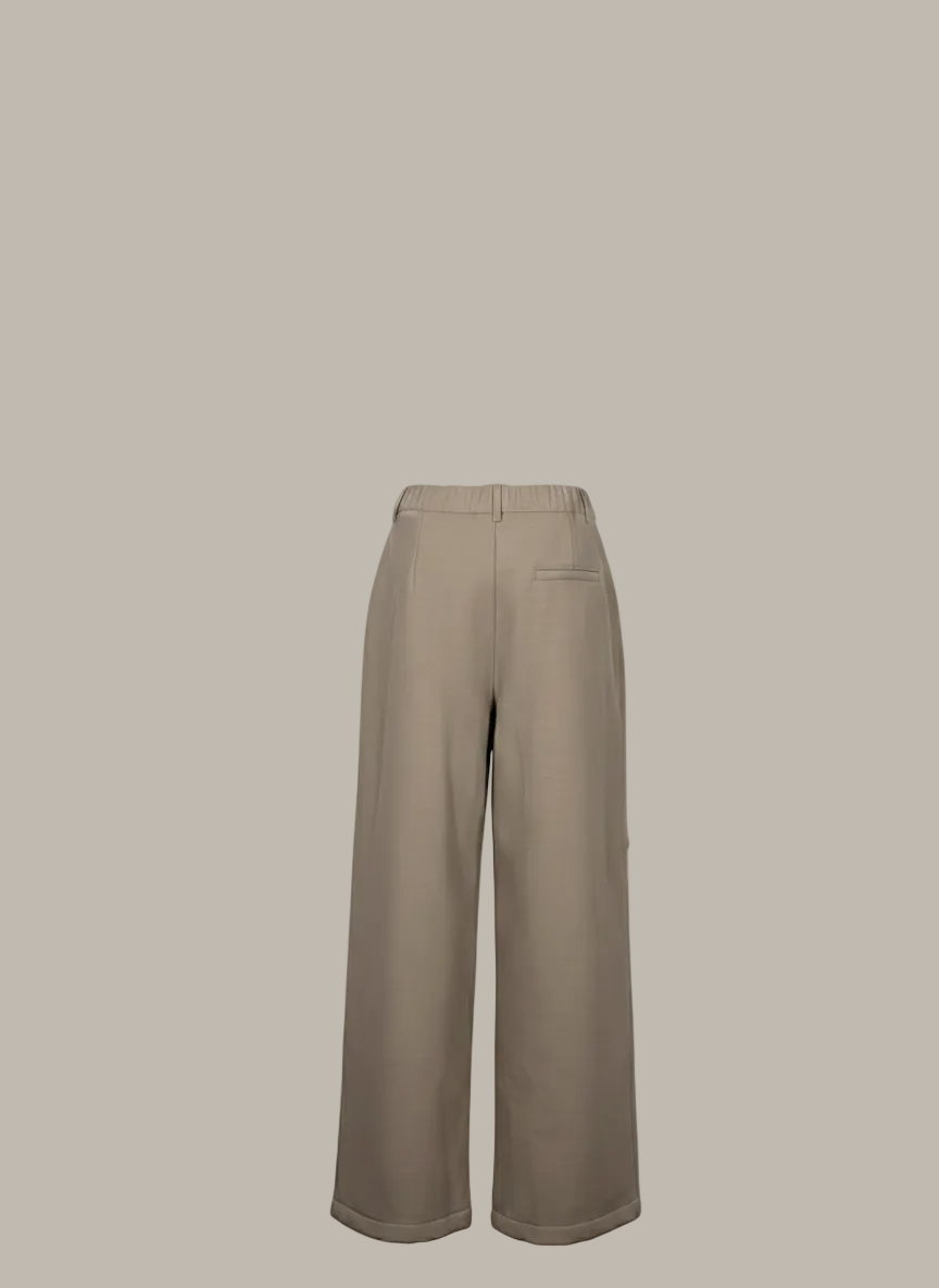 ABIGAIL-Cotton mix barrel leg trousers