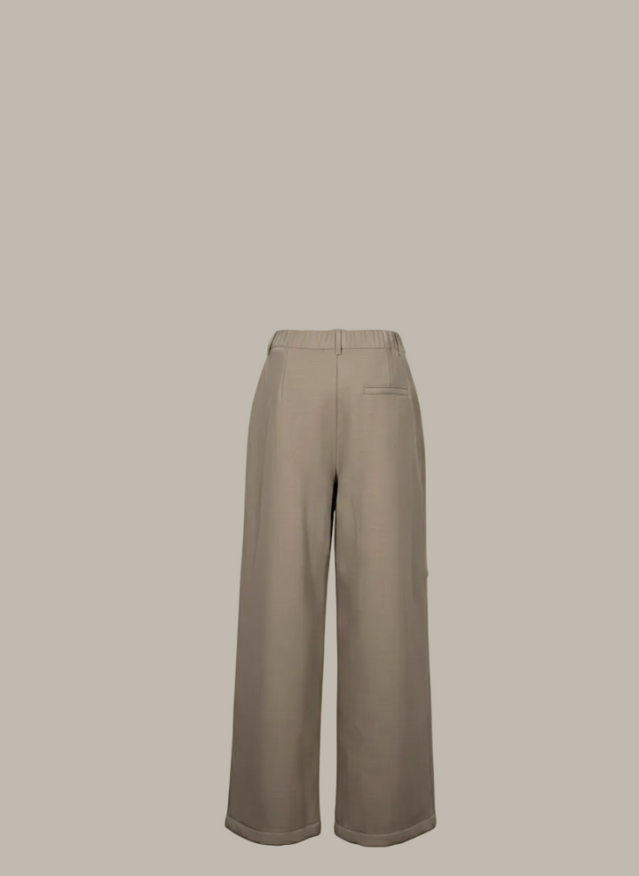 ABIGAIL-Cotton mix barrel leg trousers