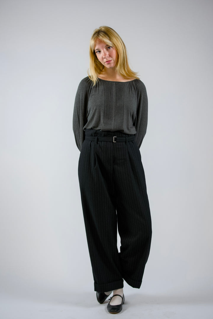 ANNABEL-Tencel pintuck blouse