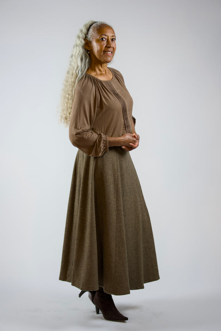 ANNABEL-Tencel pintuck blouse