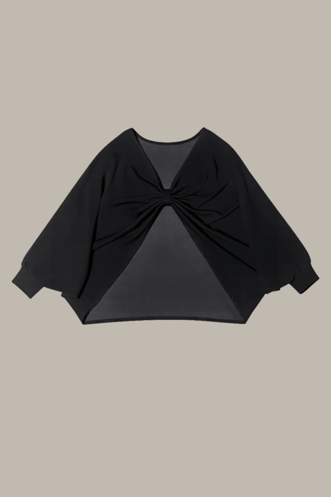 BRIONY-Tencel jersey reversible knot cape jumper