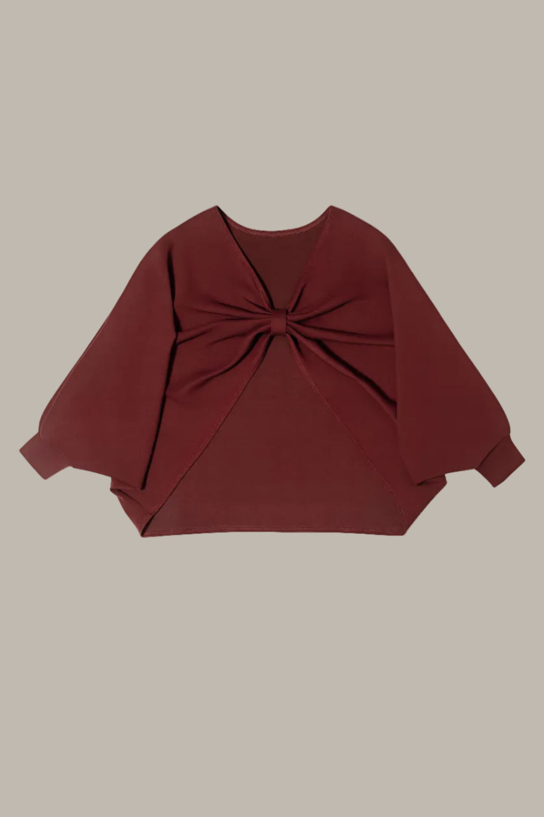 BRIONY-Tencel jersey reversible knot cape jumper