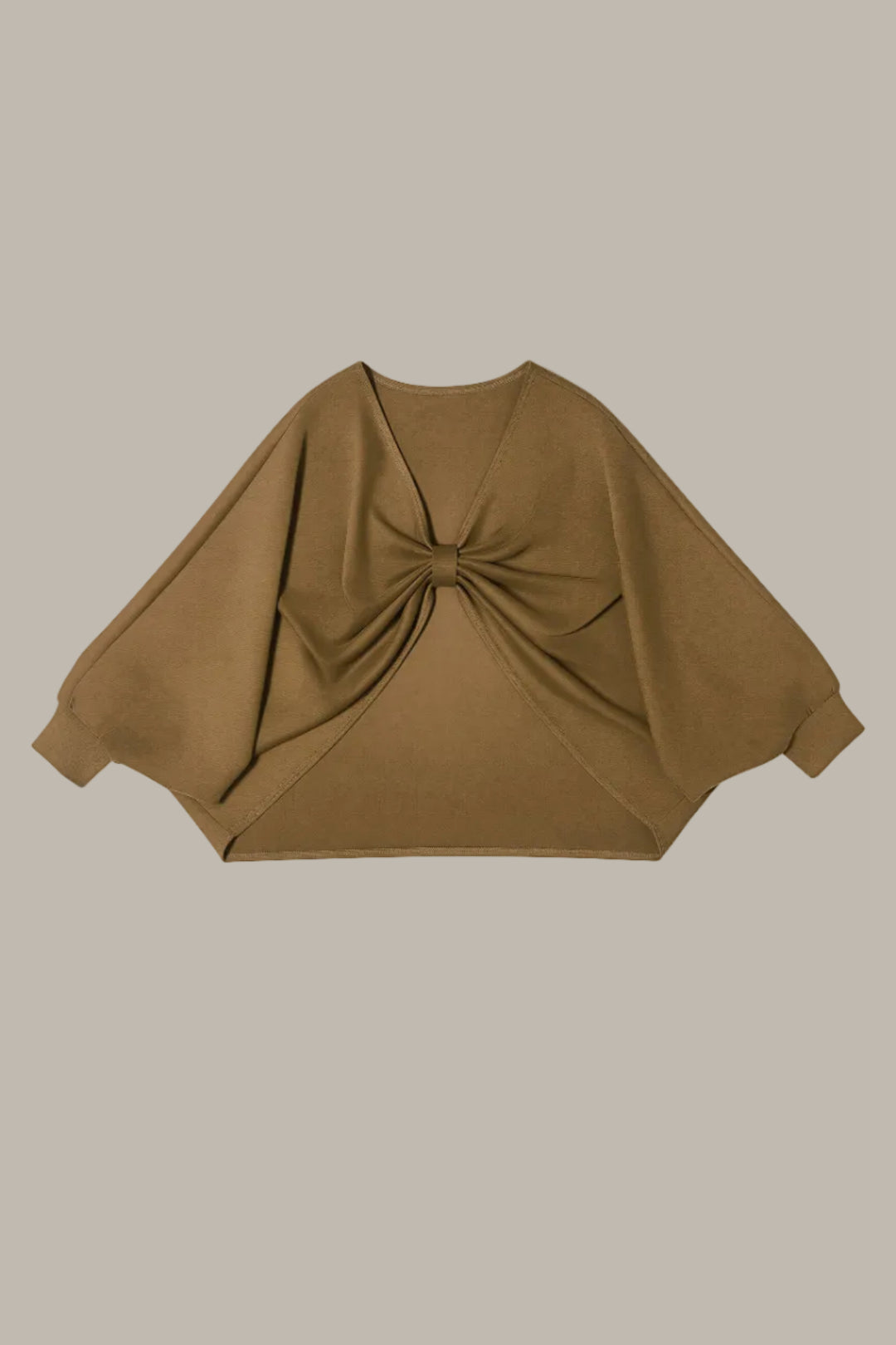 BRIONY-Tencel jersey reversible knot cape jumper
