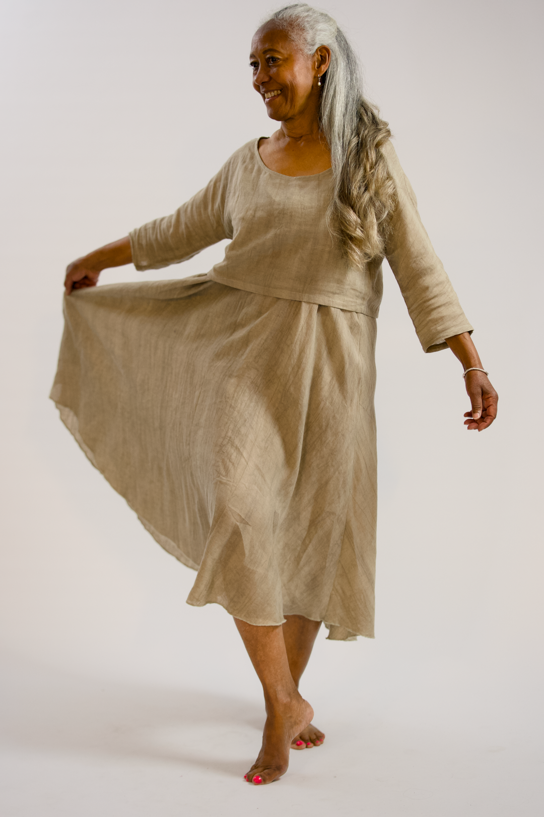 GERALDINE-Crepe Ramie/Tencel two-piece dress Alchemy Signature GERALDINE-Crepe Ramie/Tencel two-piece dress Alchemy Signature