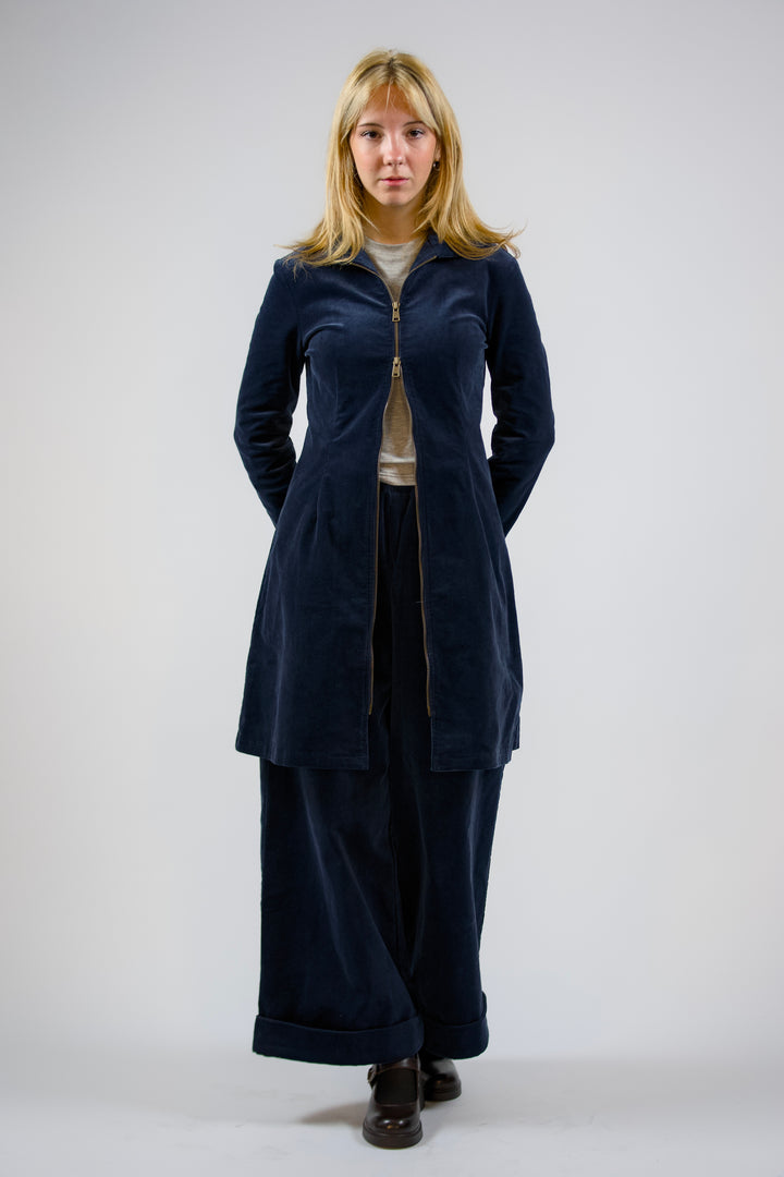 GABRIELLA-Corduroy knee-length dress