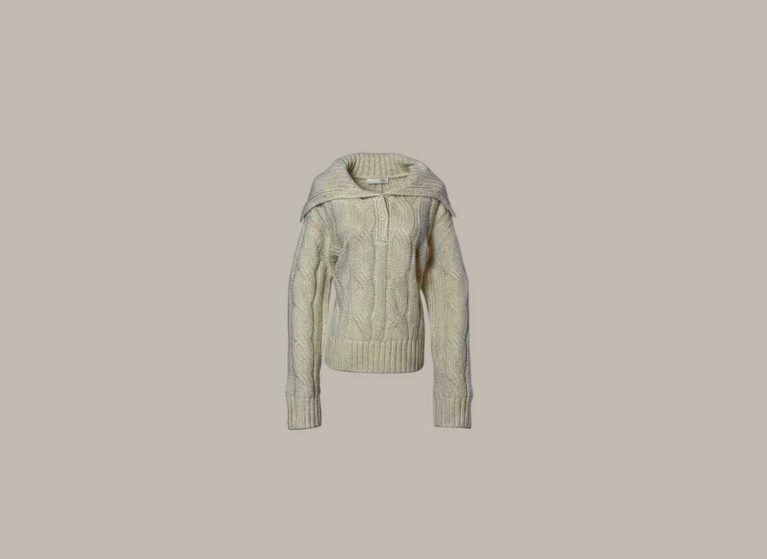 JOANAH-Wool blend cable knit jumper