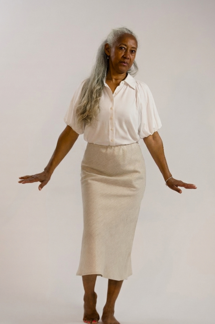 URSULA-Linen midi skirt