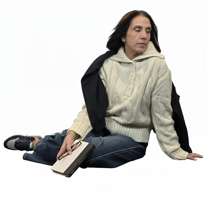 JOANAH-Wool blend cable knit jumper