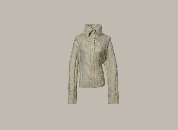 JOANAH-Wool blend cable knit jumper