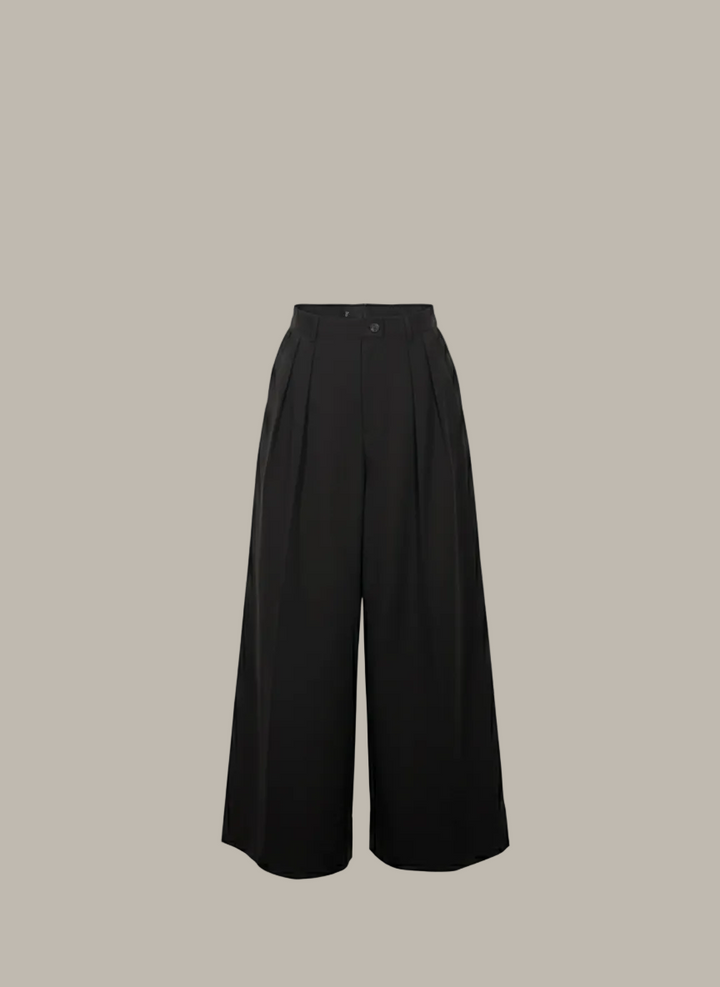 KRISSY-Cotton/Tencel blend wide leg chinos