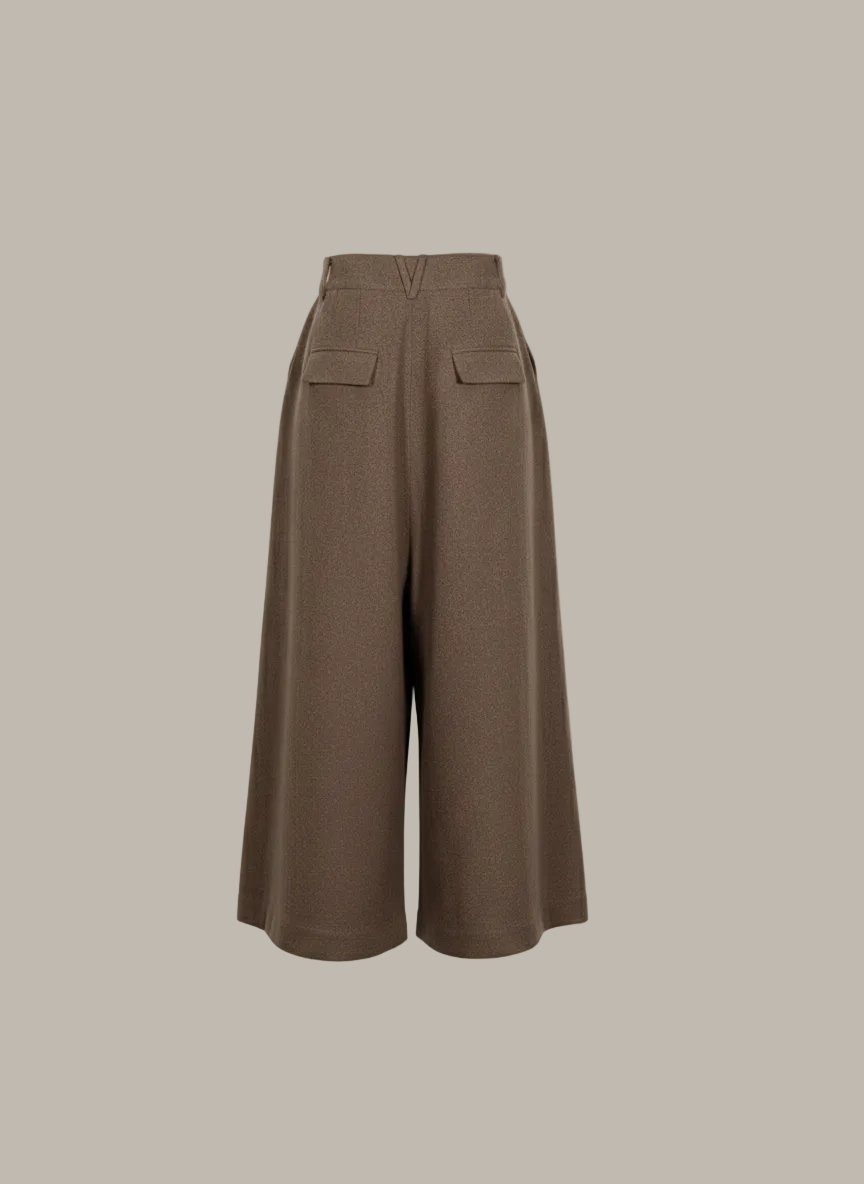 HATTIE-Wool/Viscose blend pleated trouser