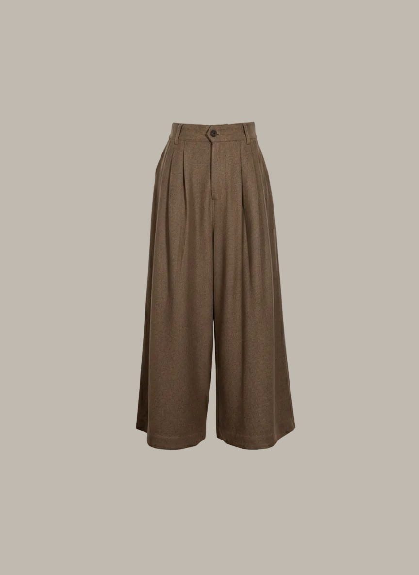 HATTIE-Wool/Viscose blend pleated trouser