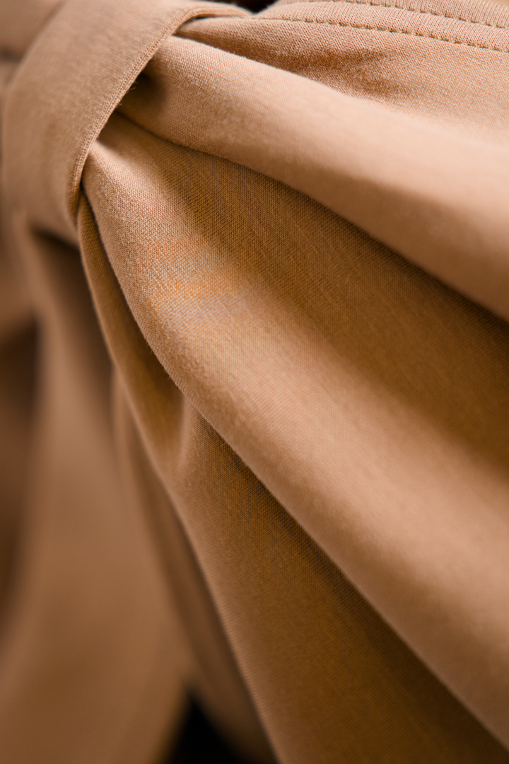 BRIONY-Tencel jersey reversible knot cape jumper