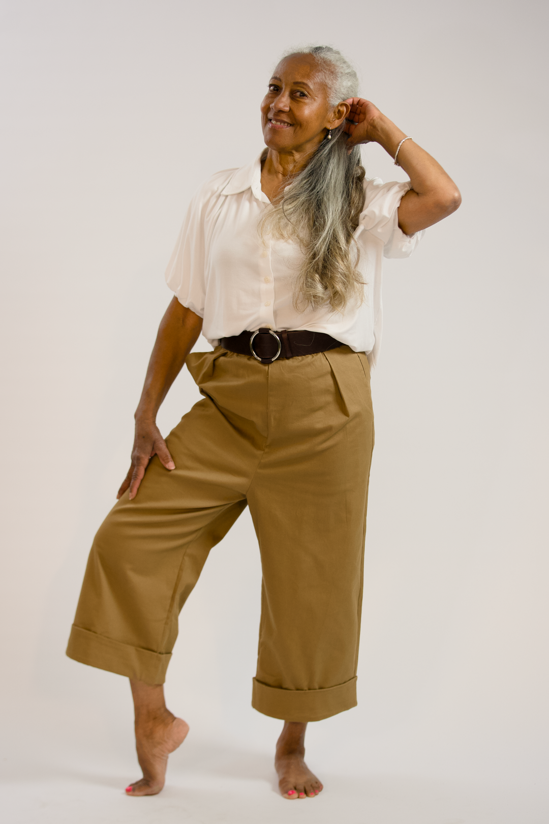 JULIETTE-Tencel Jersey collared short sleeve shirt