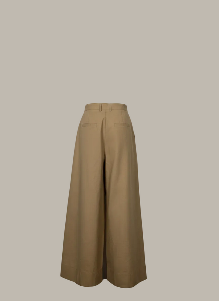 KRISSY-Cotton/Tencel blend wide leg chinos