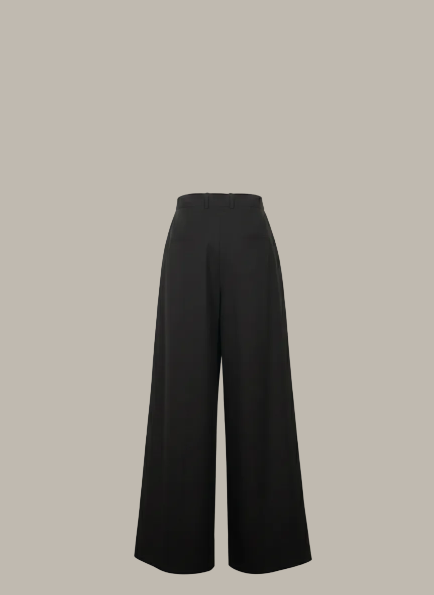 KRISSY-Cotton/Tencel blend wide leg chinos