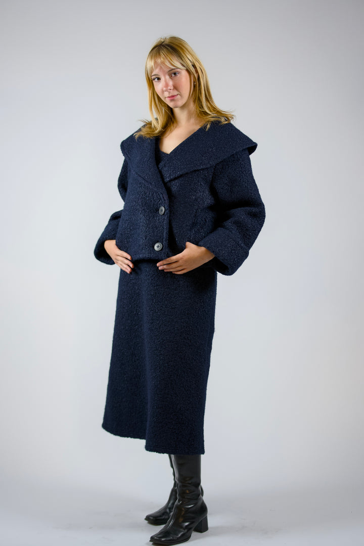 KRISTIN-Boucle shift midi dress