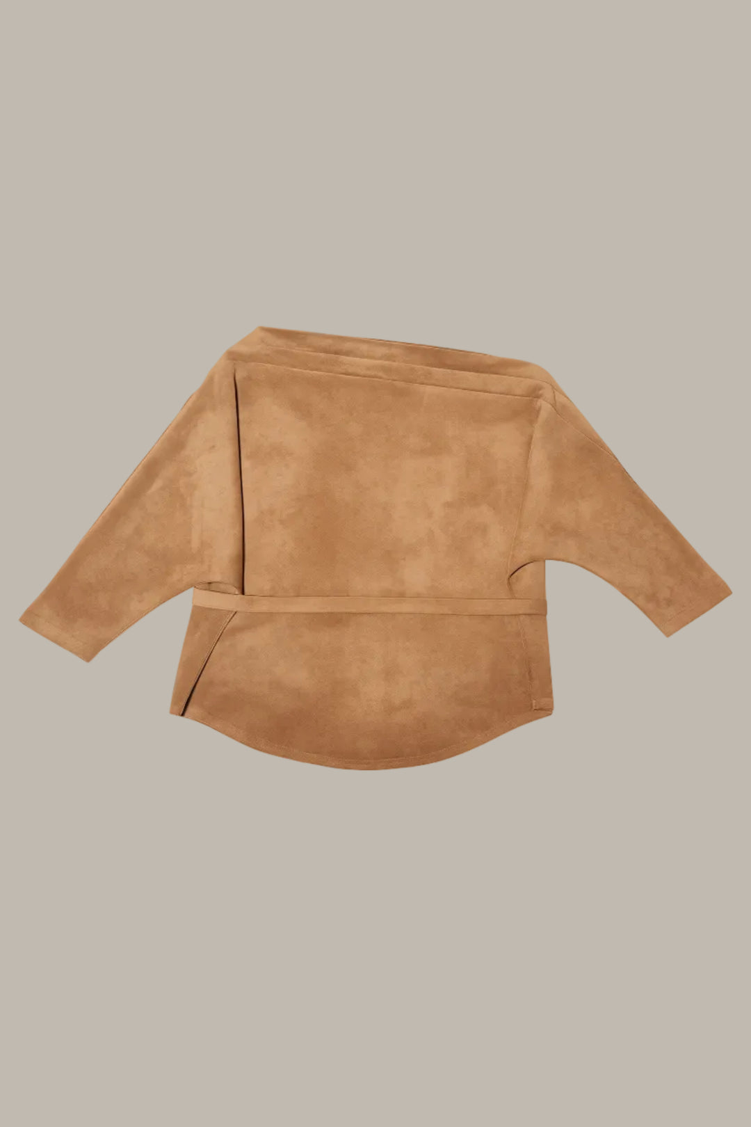 JASMIN- Stretch Suedette off the shoulder top with bow-belt