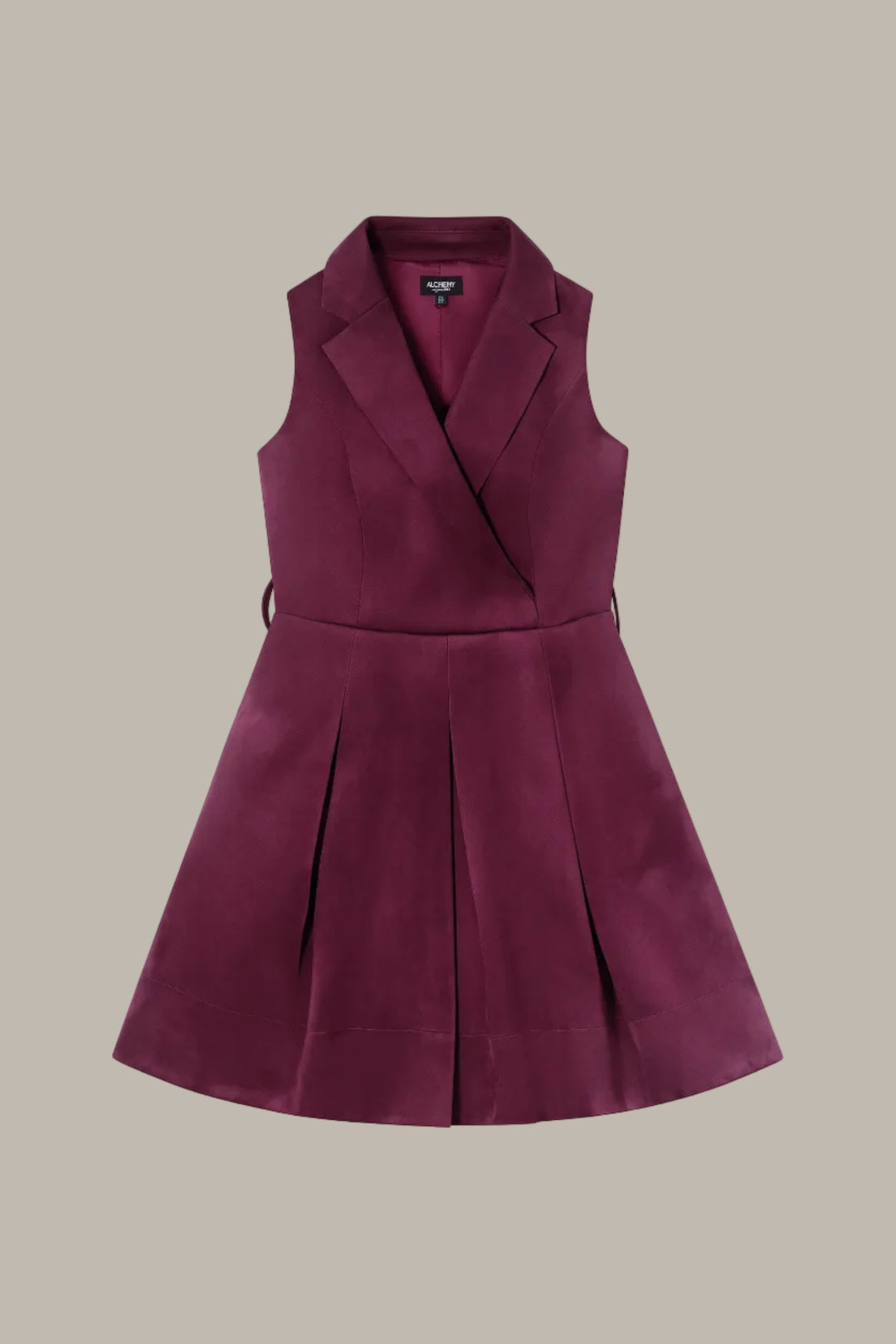 OLYMPIA-Suedette tailored lapel dress