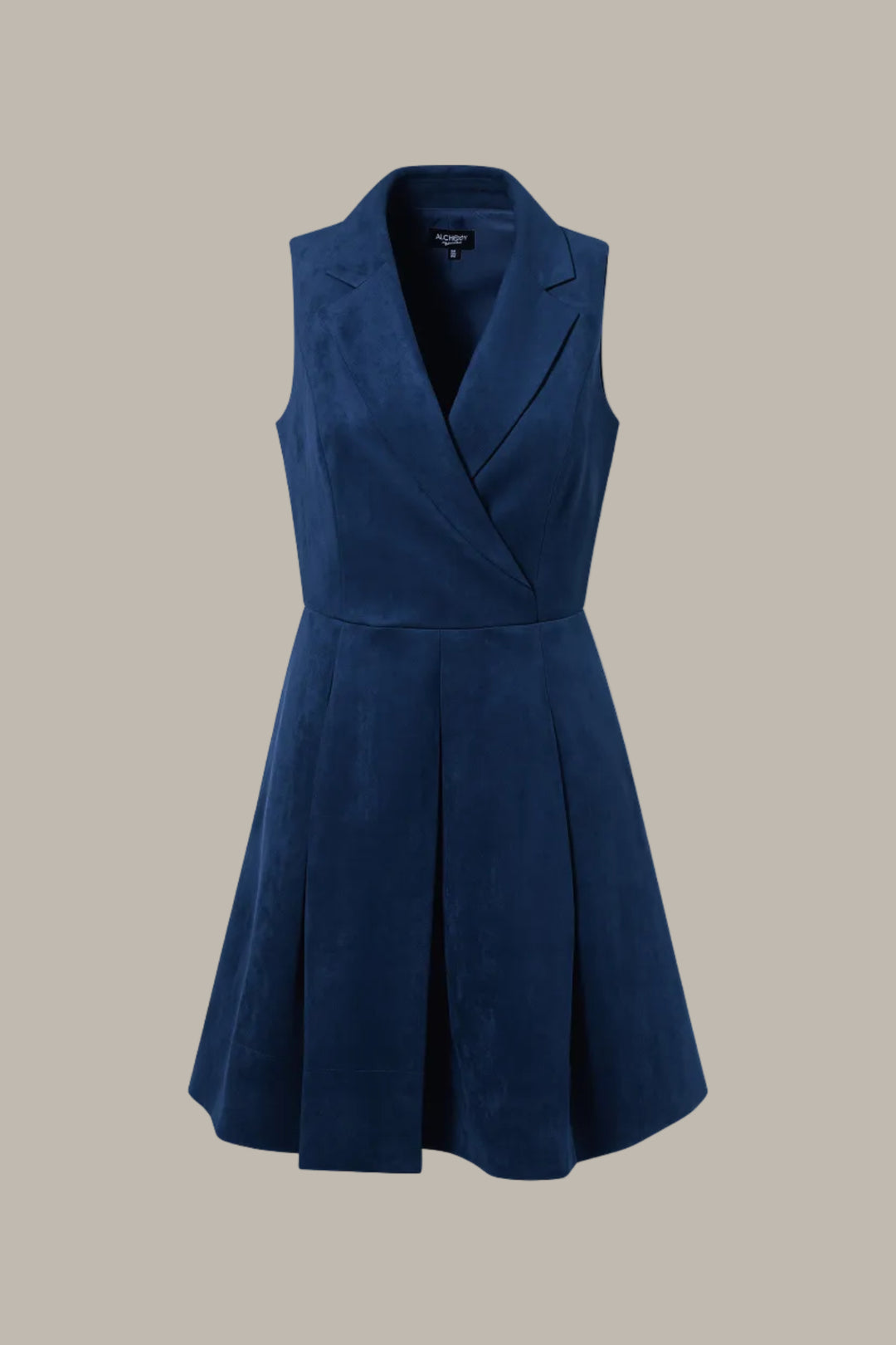 OLYMPIA-Suedette tailored lapel dress