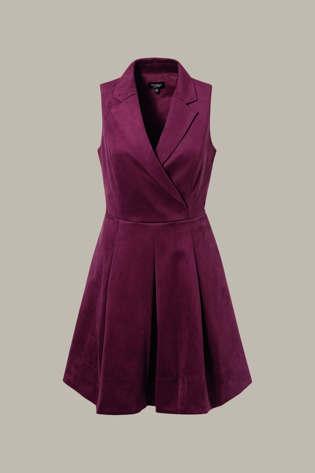 OLYMPIA-Suedette tailored lapel dress