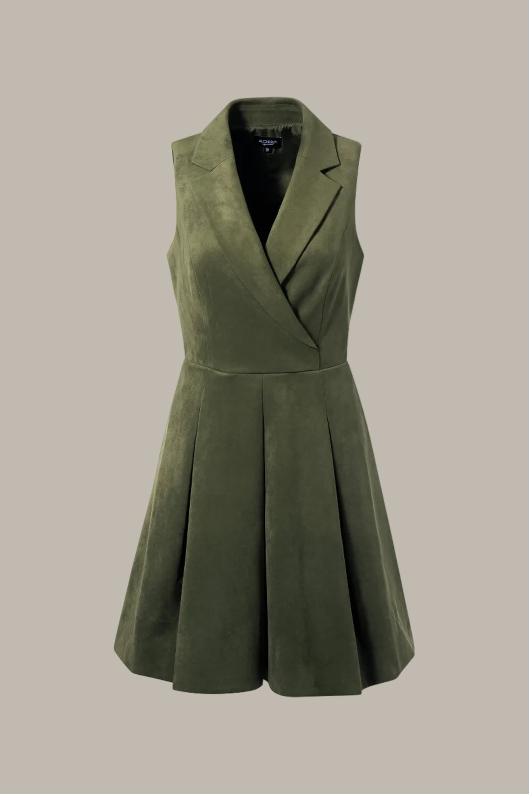 OLYMPIA-Suedette tailored lapel dress