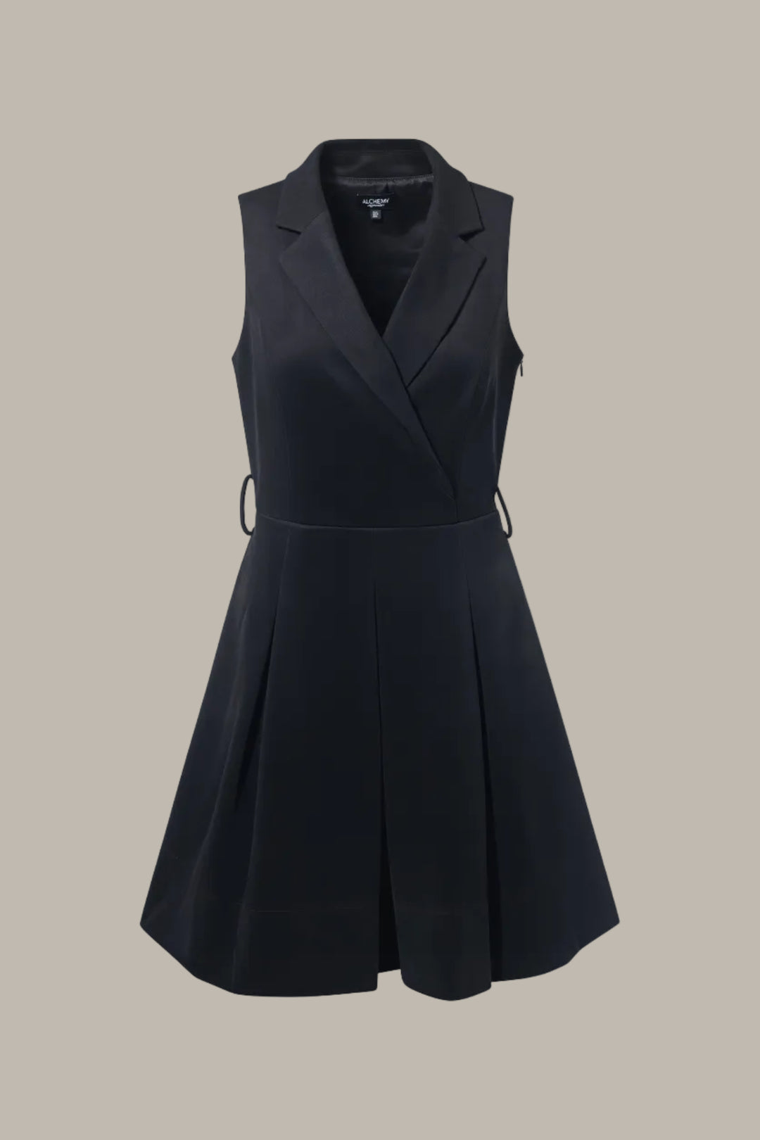 OLYMPIA-Suedette tailored lapel dress