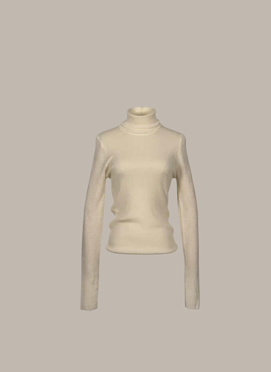 NICOLE-merino wool mix roll neck