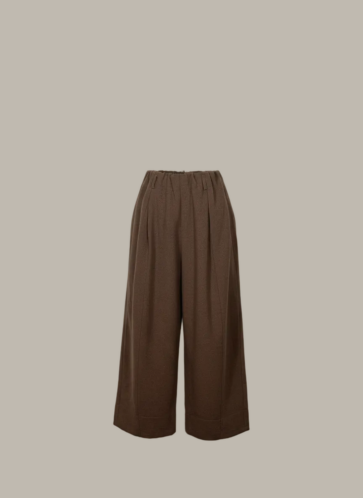 PAIGE-Viscose mix wide leg pleated trouser