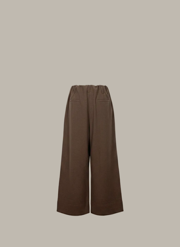 PAIGE-Viscose mix wide leg pleated trouser