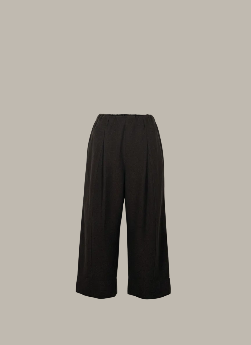 PAIGE-Viscose mix wide leg pleated trouser